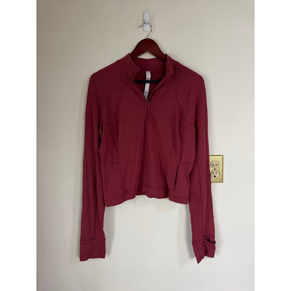 Lululemon It’s Rulu Run Half Zip Cropped Pullover Sweatshirt